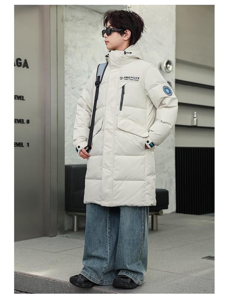 2025 Kids' Thick Winter Over-the-Knee Down Jacket for Boys and Girls