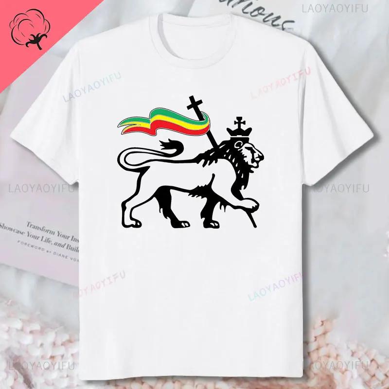 ZheXiong TEE Lion of Judah Carrying Rastafari Flag Art Rasta Weed  Men Top T-Shirt Black Cool Casual Cotton T Shirt Men Clothing Ropa Hombre 3XL