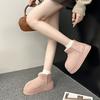 Thick-soled short snow boots women's fur integrated 2025 autumn and winter new piled thickened cotton boots bread Northeast cotton shoes