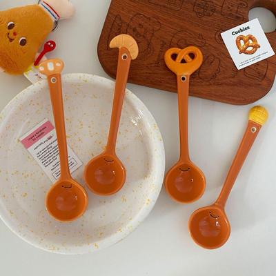3D Bread-Shaped Ceramic Spoon - High-Value Cute Cartoon Design for Soup and Rice Eating