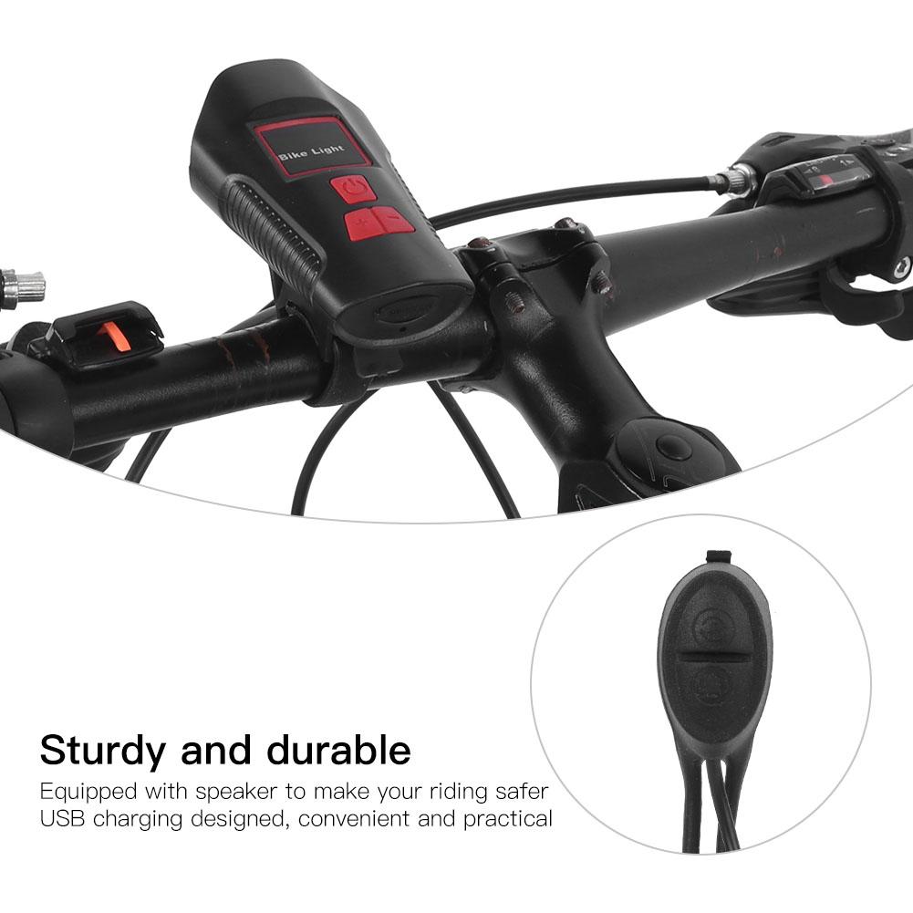 ABS Red Night Riding Bicycle Light Cycling Flashlight Waterproof USB Rechargeable Headlight with Speaker