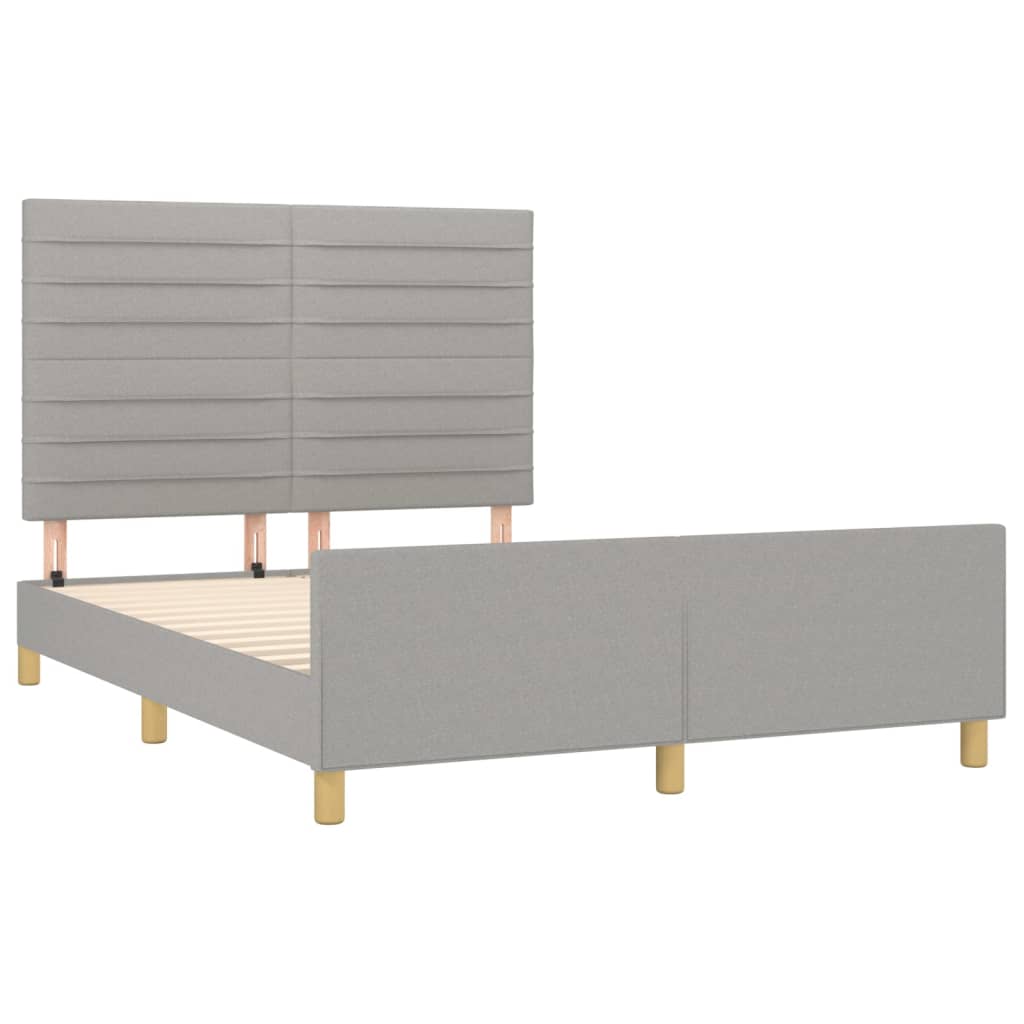 Vidaxl Bed Frame Without Mattress, Light Gray, 140X200 Cm, Upholstered