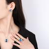 Jewelry Ice Seed Fluorescent Denier Pigeon Blood Blue Pointed Crystal Plain Body Jade Pendant Set 13 * 18-10 * 12