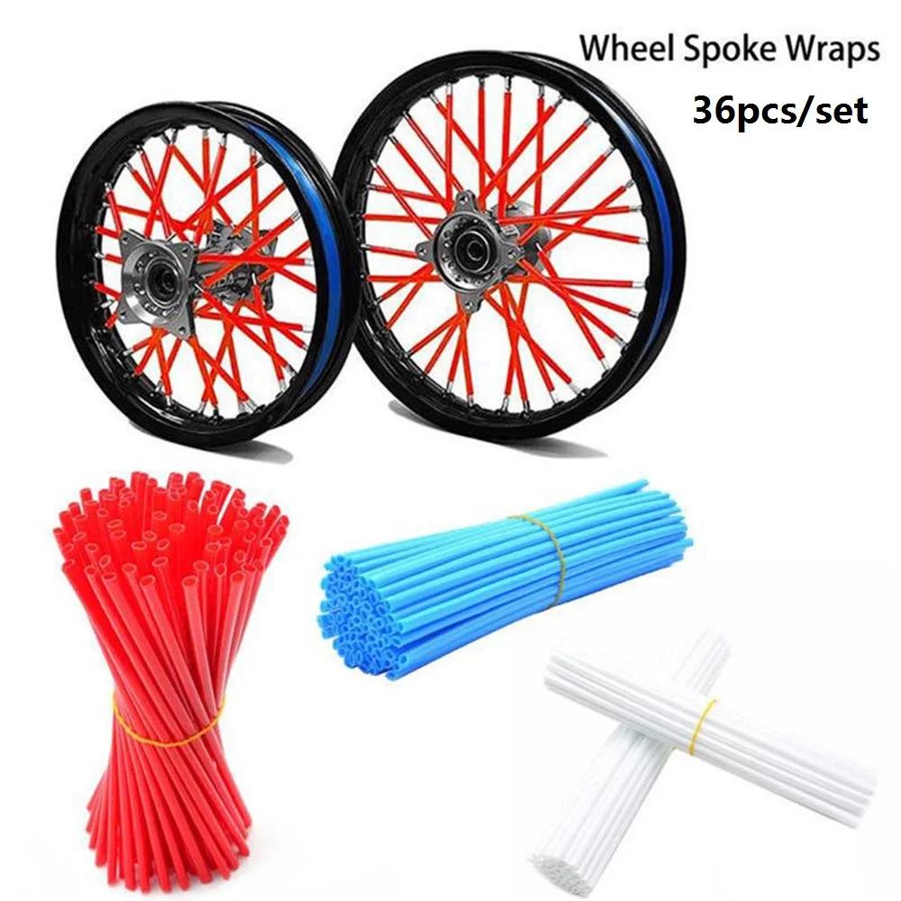 36pcs Motorcycle Wheel Rim Spoke Wrap Kit Skin Cover 6.7 inch
