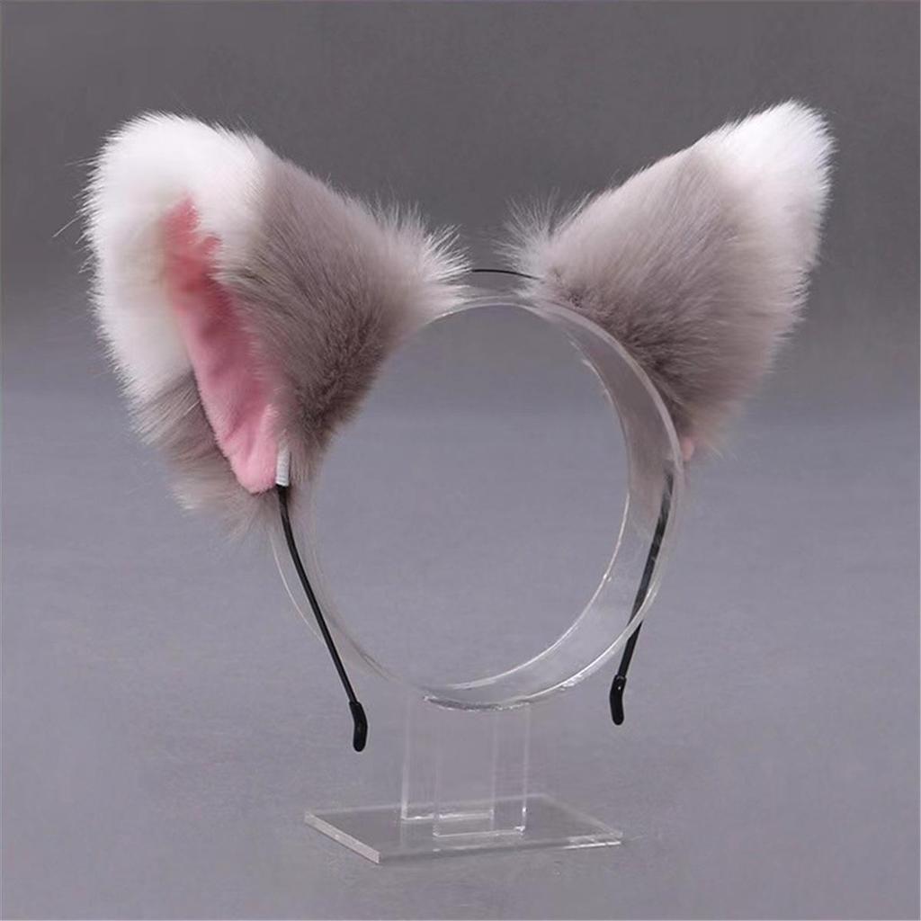 Diadema y pinzas con orejas de animales: Gato, zorro, perro lobo con cascabeles: accesorios para el cabello de cosplay para mujeres.