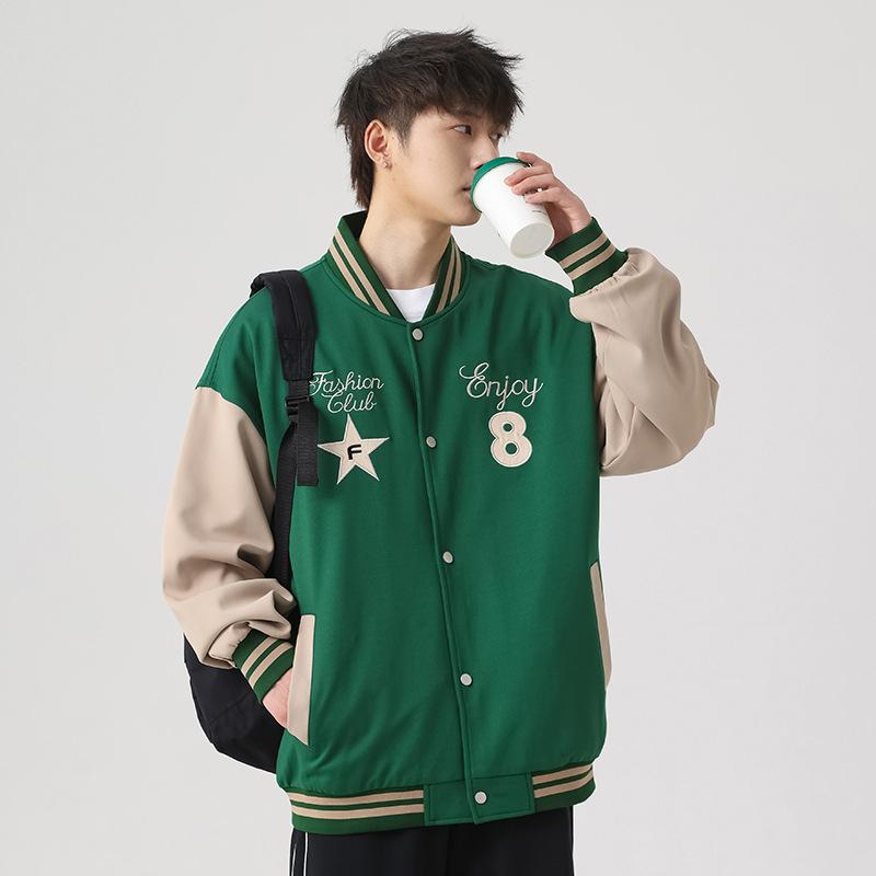 

men s spring and autumn men s outer jacket new style light luxury baseball uniform daily pure color fashionable print thin fashionable men s 3XL