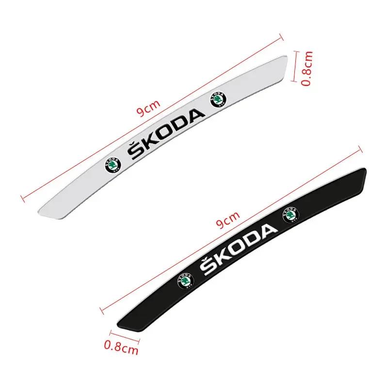 4Pcs Car Logo Rims Stickers Wheel Eyebrow Decor Decal For Skoda Octavia Fabia Superb Roomster Kodiaq Led Luggage Car Accessories agu233