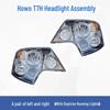 Black Gold Headlight Assembly for SITRAK Howo T7H/T5G/TX with Turn Signal & Daytime Running Lights