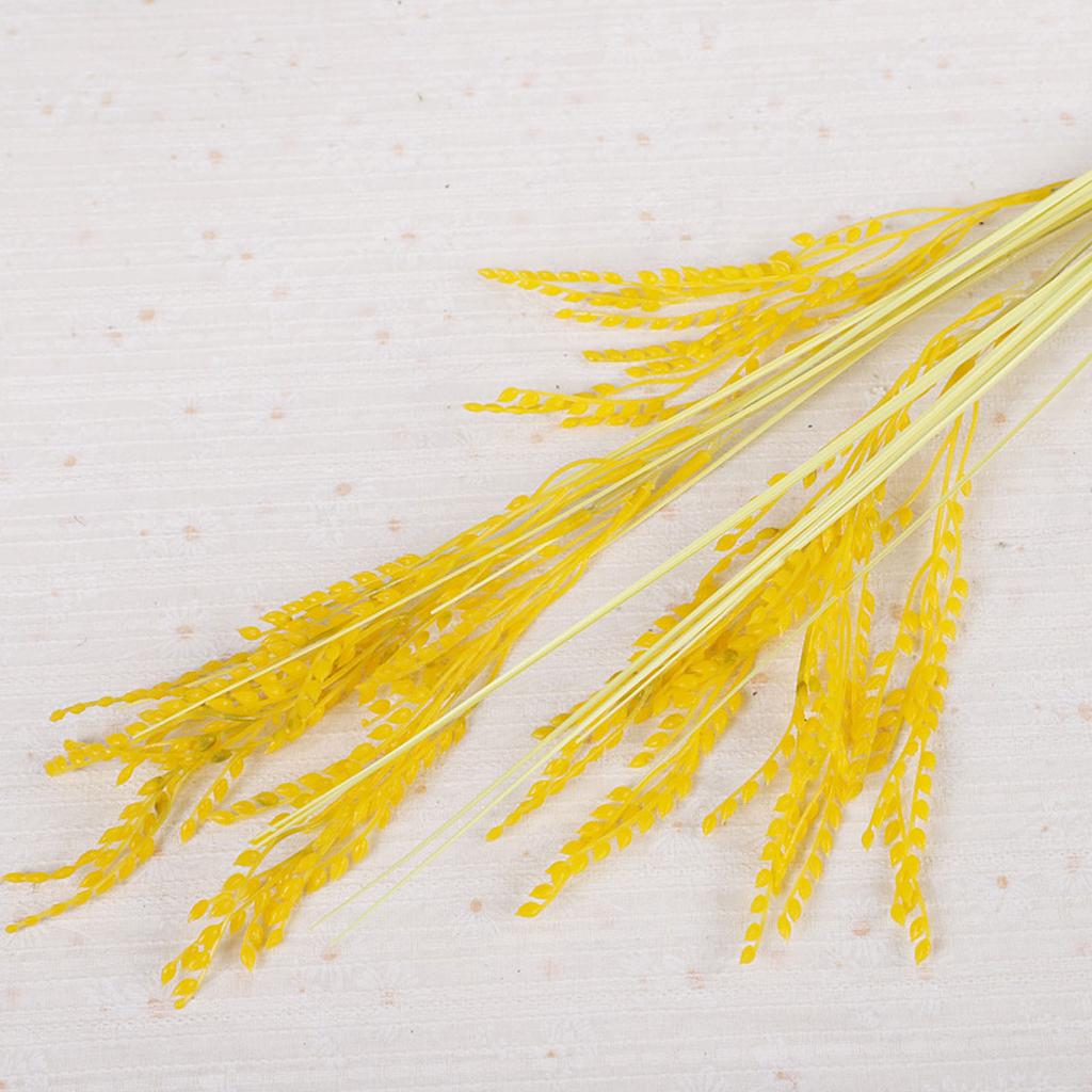 Artificial Simulation Wheat Stalks Fake Flowers Golden Sunshine Color Home Decor Simulated Ear Of Wheat for Farmhouse