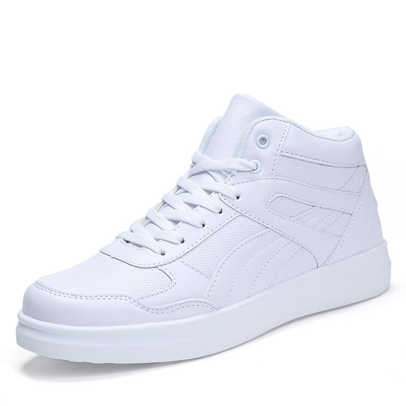 Spring Fashion Casual Shoes Men White Sneakers Breathable High Top Flats Skateboarding Shoes 2026 New Unisex Man Shoes