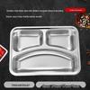 Ji Wang Gu 201 Stainless Steel Deep 3-Compartment Meal Tray