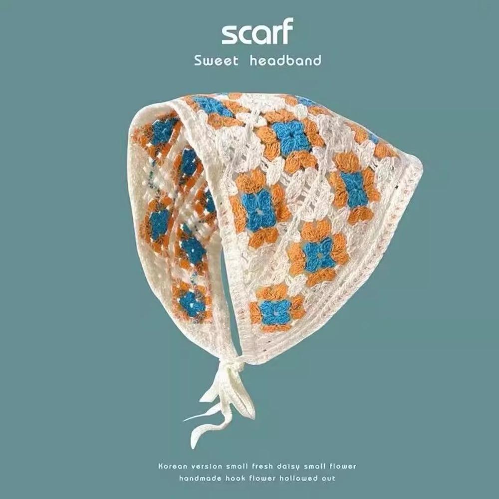 Little Daisy Headscarf Hat Multicolor Triangular Turban Scarf  for Spring Summer Outdoor