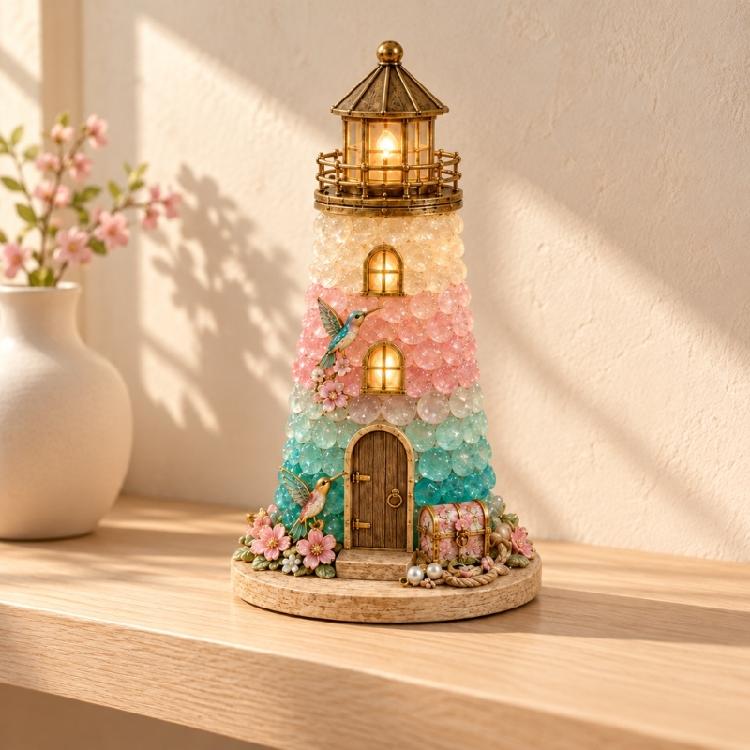 Standing Lighthouse Craft Set with Plastic Parts for Indoor Decoration, Handcrafts Assembly, and Handmade Gifting