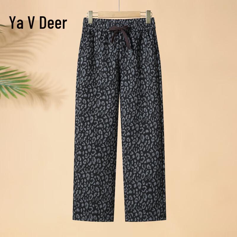 

Yalu Women s Leopard Print Loose Straight Leg Casual Pants 5XL