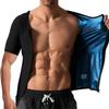 Traje de Sauna Sudadera para Hombre Camisetas de Manga Corta Adelgazante Top Térmico con Cremallera Camisa de Entrenamiento Moldeador Corporal para Hombre Ropa Moldeadora