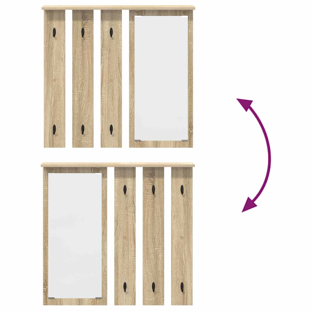 Wall Mounted Coat Rack in Sonoma Oak 84 x 10 x 80 cm