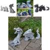 Elegant Black And Silver Three-section Dragon Sculpture Perfect For Garden Art Displays