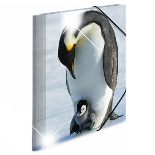 Herma Elasticated Glossy PP Folder A4 Animals (Penguins)
