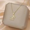 1 Pcs Animal Series Copper Pendant Combination Titanium Steel Chain Light Luxury Collarbone Necklace Accessories
