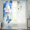 Butterfly Petal Water Pattern Gradient Modern Tulle Curtains For Living Room Bedroom Home Kitchen Window Sheer Curtains