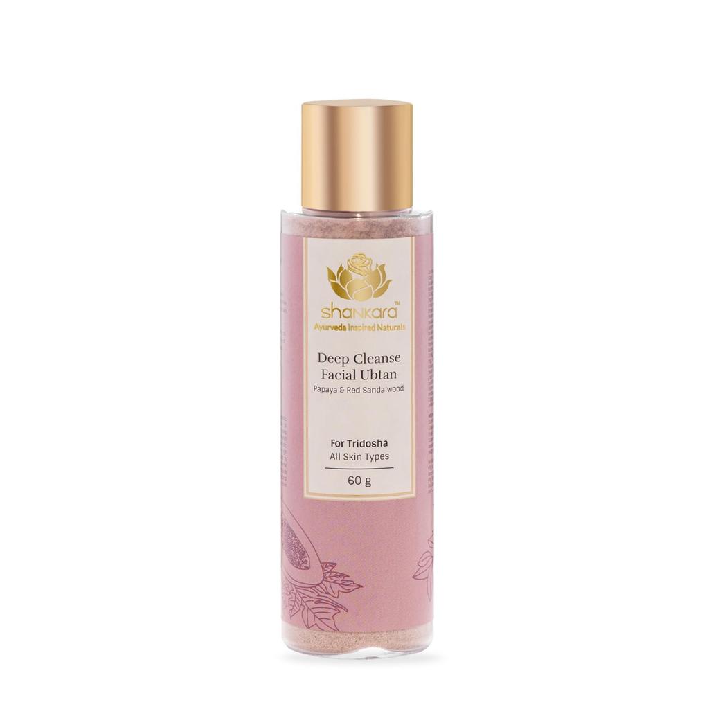 Shankara Deep Cleanse Facial Ubtan with Papaya & Red Sandalwood For Hydrating & Soothing Cleanser - (60g)