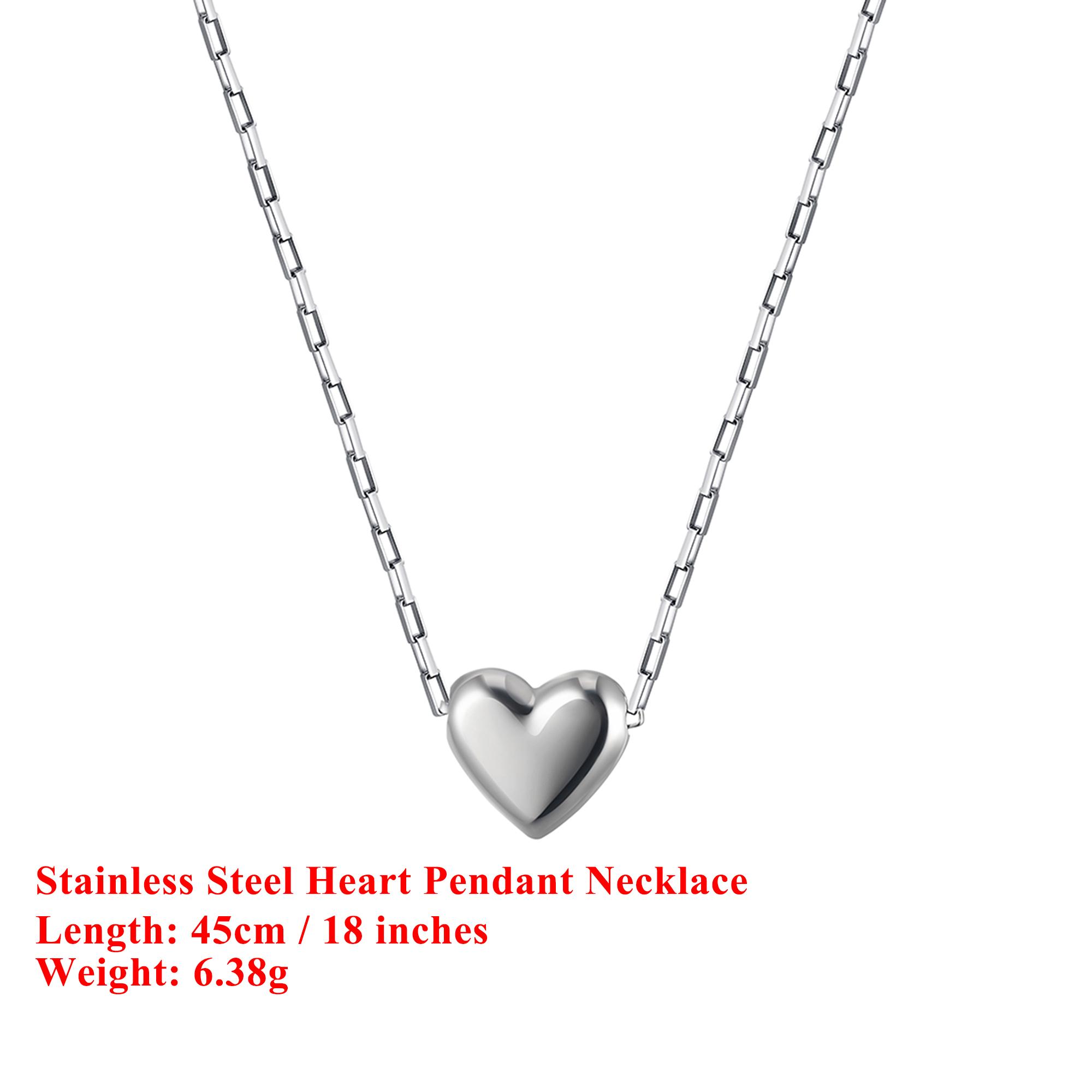 

EFFIE QUEEN Stainless Steel 18k Gold Heart Pendant Necklace Romantic Jewelry for Women Wedding Party Banquet Gift Wearing STKN02 серебряный