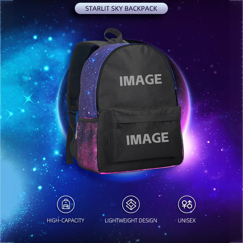 Movie Peripheral Print Backpack, School Bag Student Campus With Plush Ball Backpack