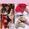 Solid Plush Color Knitted Half Finger Gloves Thickened Warmth Gifts Fashion