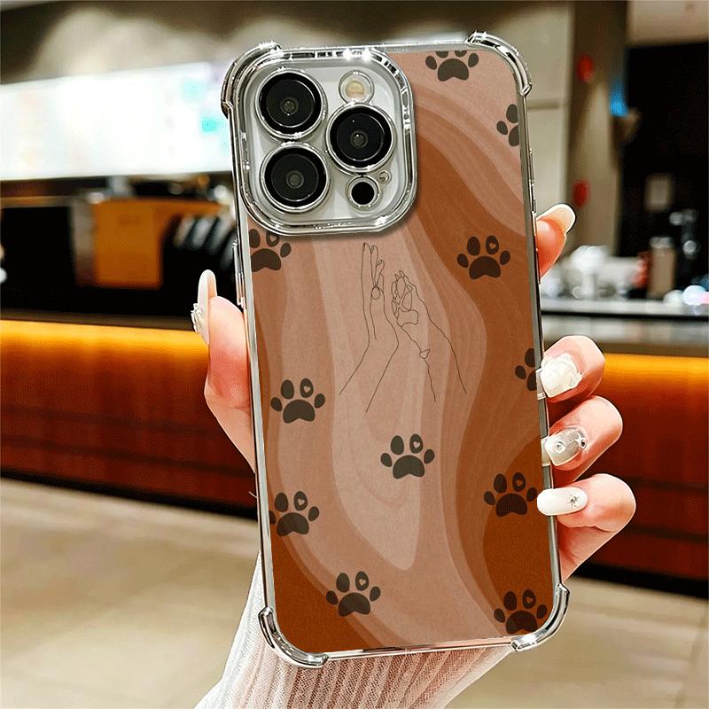 

Чехол для телефона с рисунком лапки собаки, милым узором, покрытием, для iPhone 16 17 Pro Max Air 16E 14 15 Plus 12 13 Mini, противоударный, с подушкой безопасности iPhone 15 Pro