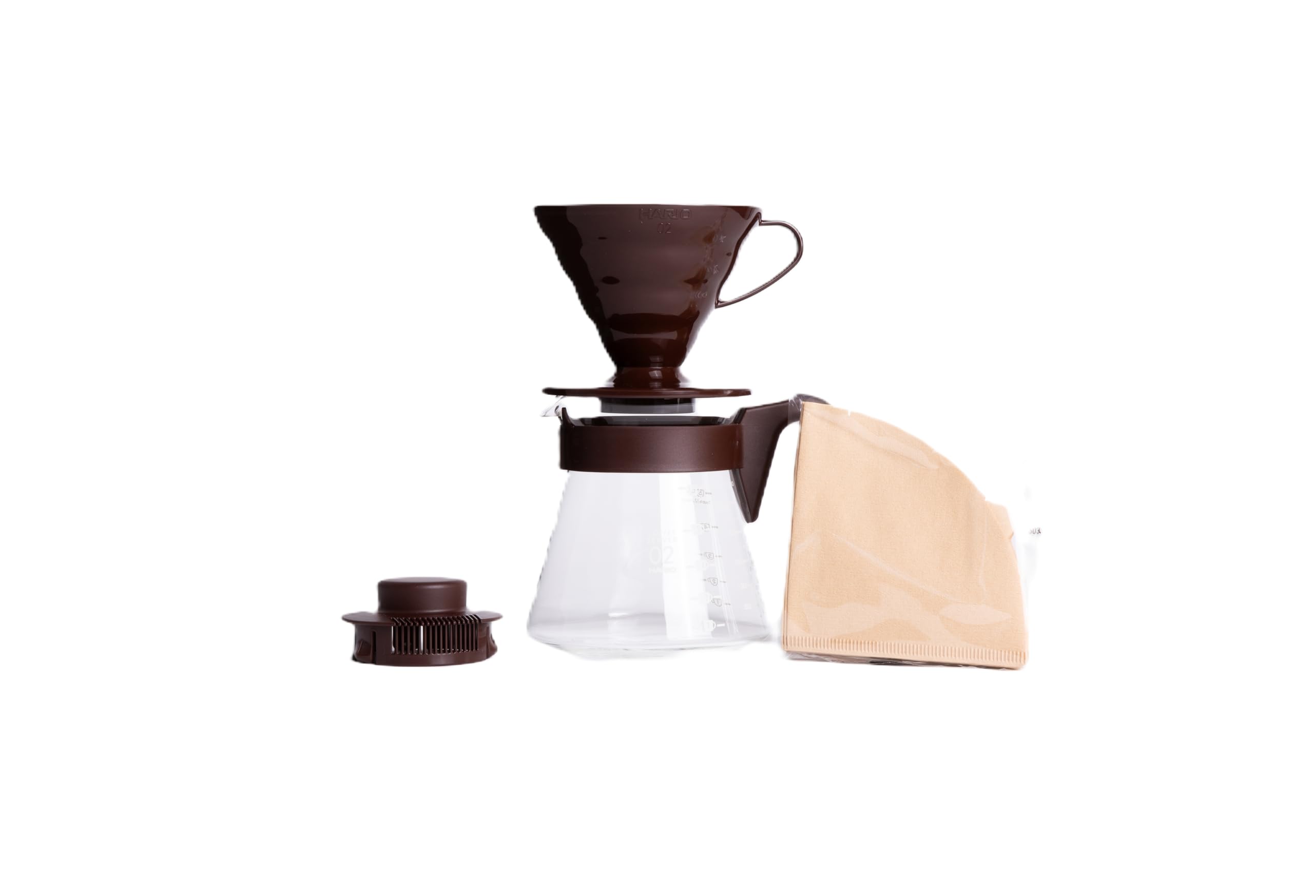

Кофейный сервер HARIO V60 (Набор из 2), Сервер для капельного кофе (1-4 чашки), Коричневый, VCSD-02CBR