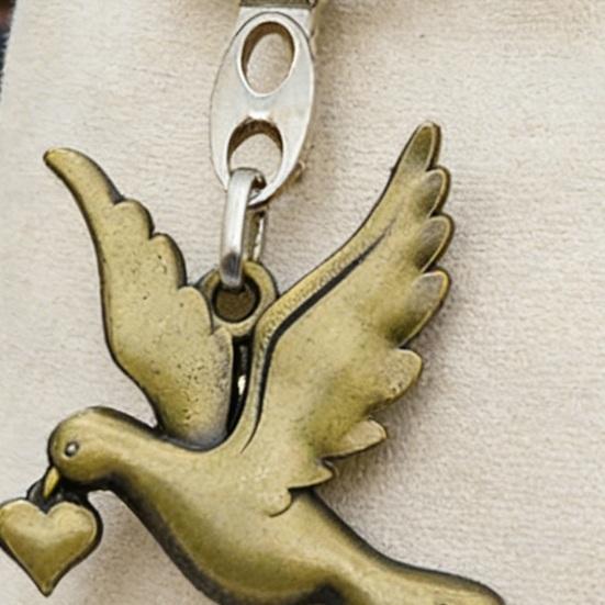 Tauben-Anhänger Schlüsselanhänger Friedenssymbol Schlüsselanhänger Metallanhänger Legierung Schlüsselring Auffälliger Schmuck Einweihungsgeschenk