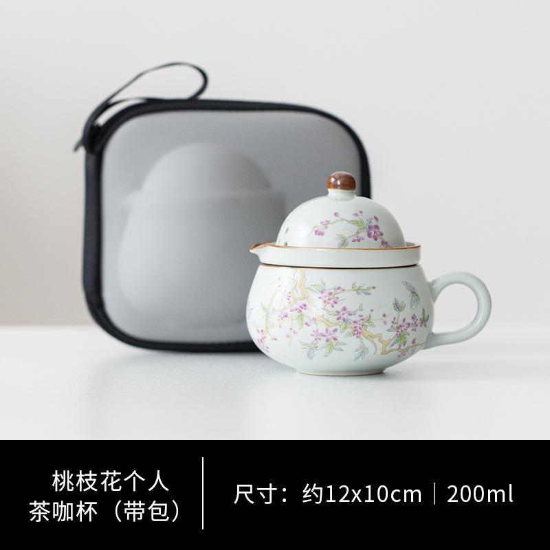 

200ml Ru Kiln Peach Branch Flower Coffee Mug Japanese Kitchen Cup Afternoon Tea Mug Coffee Milk Pot Office Water Cup Tableware As Your Choose