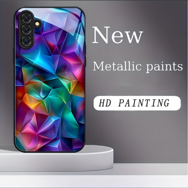 Fashionable black tempered glass phone case suitable for Samsung Galaxy 26 S25 S24 S23 S22 S20FE/Ultra/Plus anti drop back cover