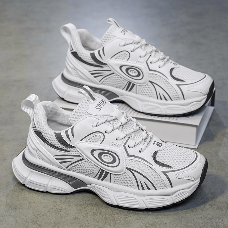 Thick AndComfortable Versatile Sports Shoes 2024 New Mesh Breathable Shoes Men's Sports Running Leisure Fitness Vulcanized Shoes