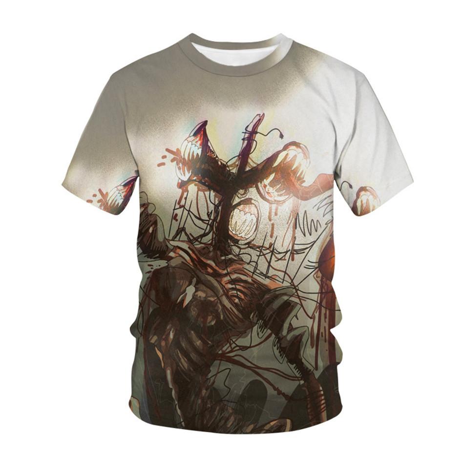 Camisetas de Verão Siren Head com Estampa 3D Streetwear Moda Masculina Casual Oversized Gola Redonda Manga Curta Camisetas Tops Roupas