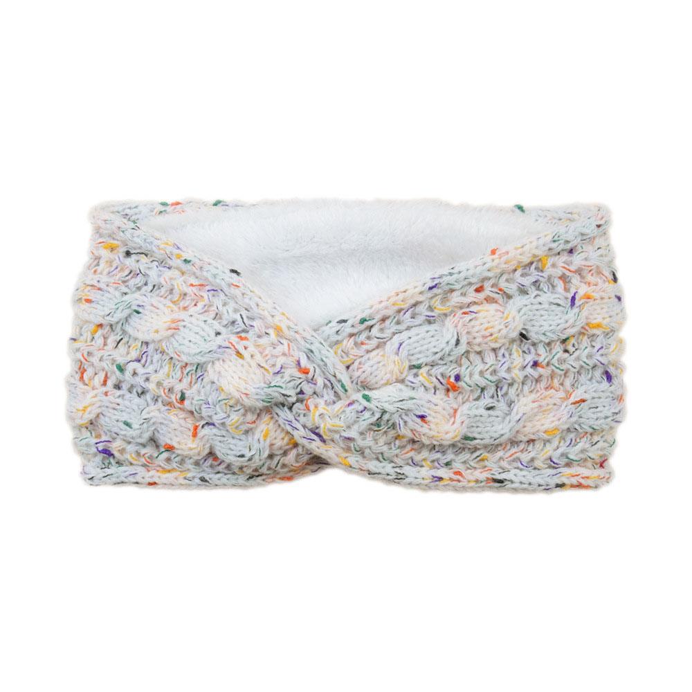 Wool Thicken Knitting Wide Headband For Women Plush Lined Headwrap Turban Hairbands Autumn Winter Wide Elastic Hair Bands