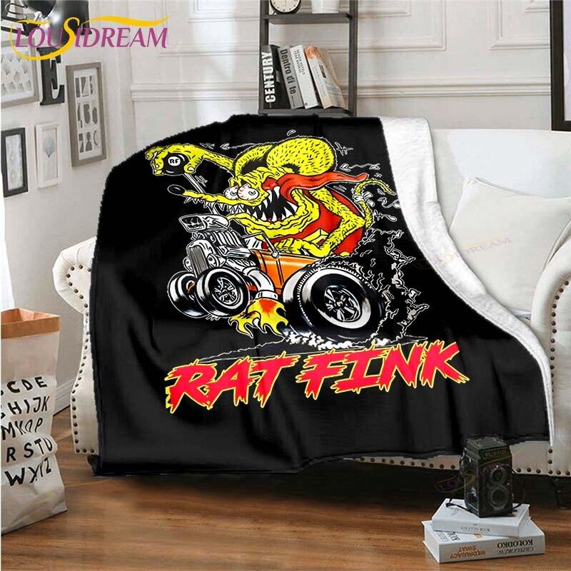 Rat Fink Blanket Throw Blanket Couch Quilt Cover Travel Bedding Throw Blanket Flannel Blanket Bedspread Blankets for Beds