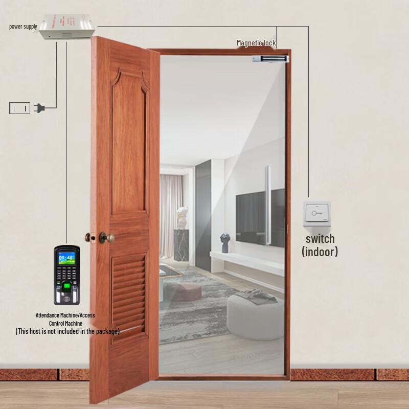 Realand Single Door Magnetic Lock S02TC CN plug (adapter included)