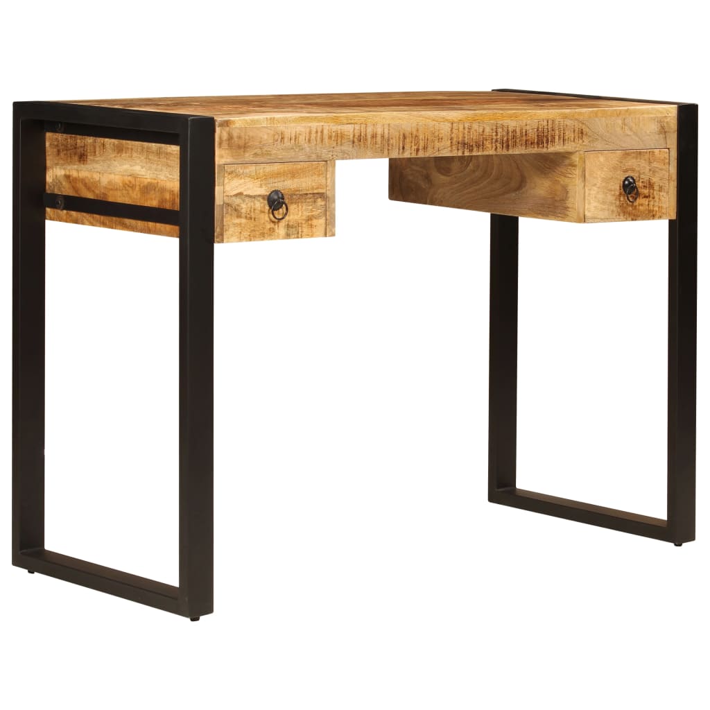 Mango Wood Solid Desk with 2 Drawers 110 X 50 X 77 Cm