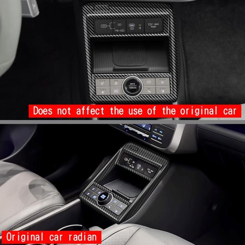 For Hyundai KONA 2024 2025 ABS Red interior Accessorie Car center console Gear Shift Panel drive terrain seat adjustment Cover