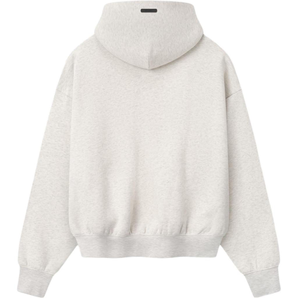 Fear of God Essentials Signature Classic Full Zip Hoodie Oatmeal/Light Heather Unisex Tops Cream 192SP264784F