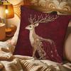 Kissenbezug Abnehmbares Waschbares Design Weicher Atmungsaktiver Stoff 2D Sika Hirsch Muster Kissenbezug Vielseitige Heimdekoration