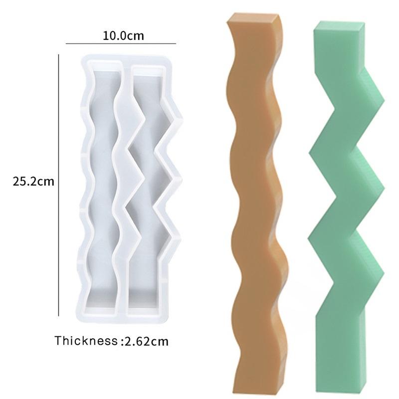 DIY Geometric Candle Silicone Mold Wavy Bar Epoxy Resin Mold Handmade Aromatherapy Candle Mould Wedding Gifts Craft Home Decor