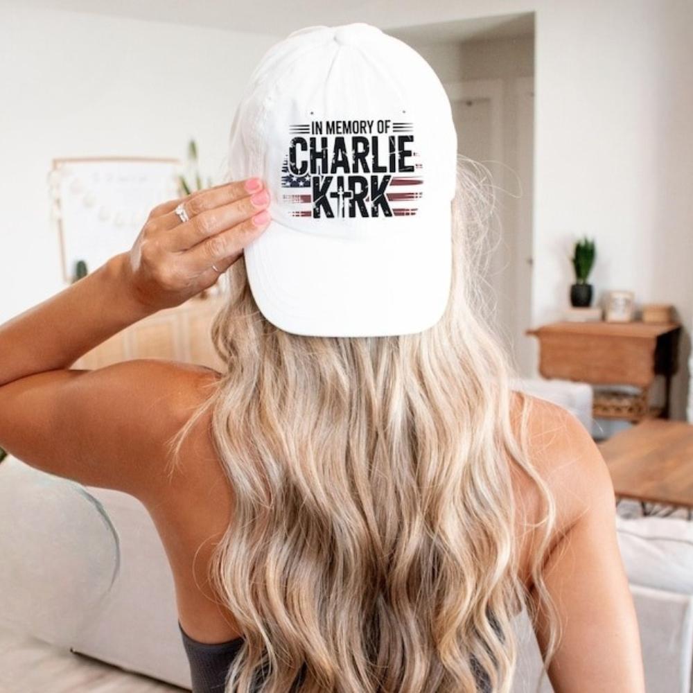 In Memory of Charlie Kirk Baseball Cap Patriotic Christian Dad Hat Memorial Sun Hat with Graphic Women Unisex