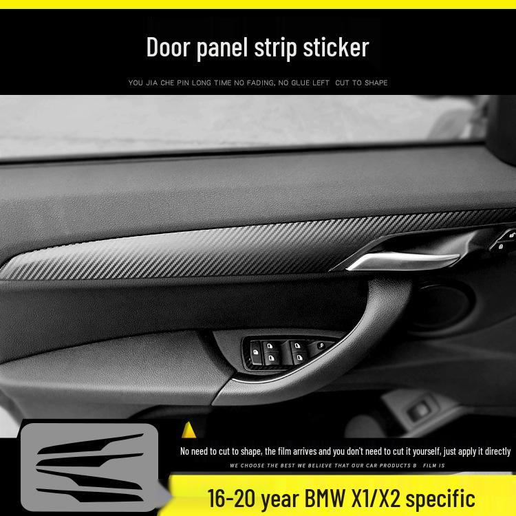 BMW X1/X2 Carbon Fiber Interior Anti-Kick Sticker (2016-2020) - Transparent TPU Console Protector