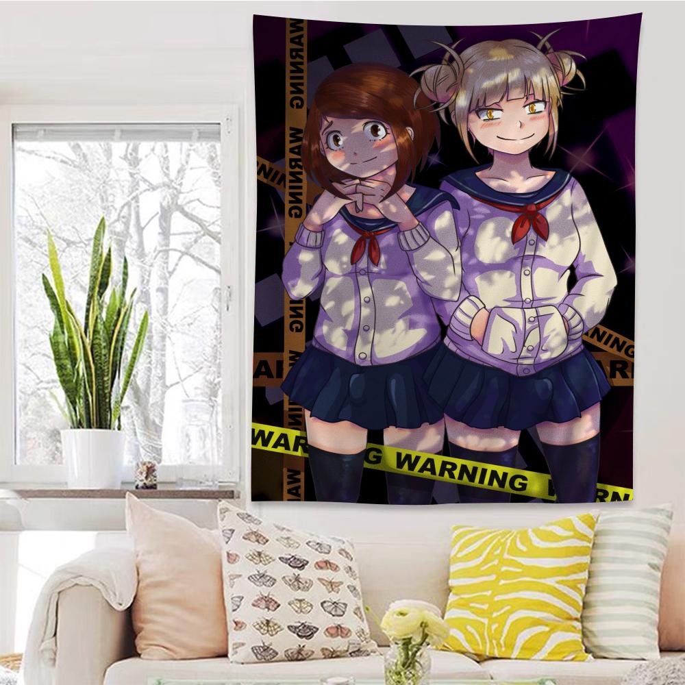 My Hero Academia Himiko Toga Tapestry Creepy Cute Anime Wall Hanging Ideal for Villain Fans Edgy Otaku Bedroom Decor