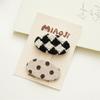 2PCS/Set Vintage Plaid Hair Clips Cute Geometric Knit Fabric Hairpins Barrettes Hair Accessories For Women Girls Baby Hair Clamp