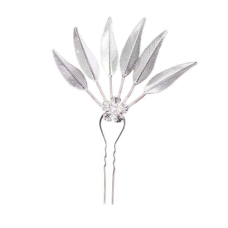 1PC Headwear Jewelry Thailand Ethnic Golden Dance Party Decoration Hairpin for Women Crystal Flower Hair Accessories Alloy Leaf