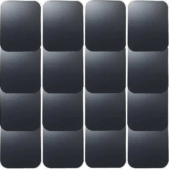 SALEX Replacement Metal Plates Set for Magnetic Car Phone Holders, Wall & Air Vent Mounts, Cases, Magnets. Kit of 4 Black Round Iron Discs Without