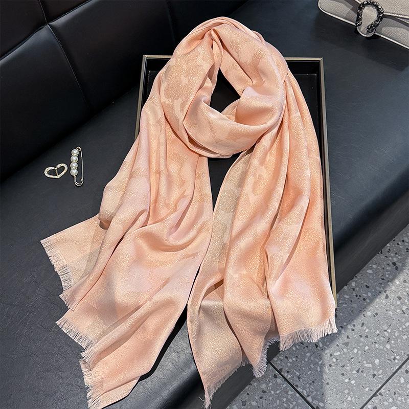 Summer Silk Scarf Female Imitation Silk Printing Long Scarf Thin Shawl With Decorative Leopard Print Tencel Cotton Beach Towel